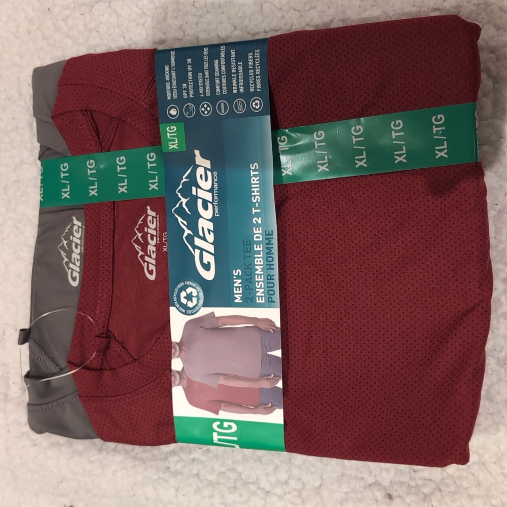 XL: 2 Pack Glacier Active wear T-shirt